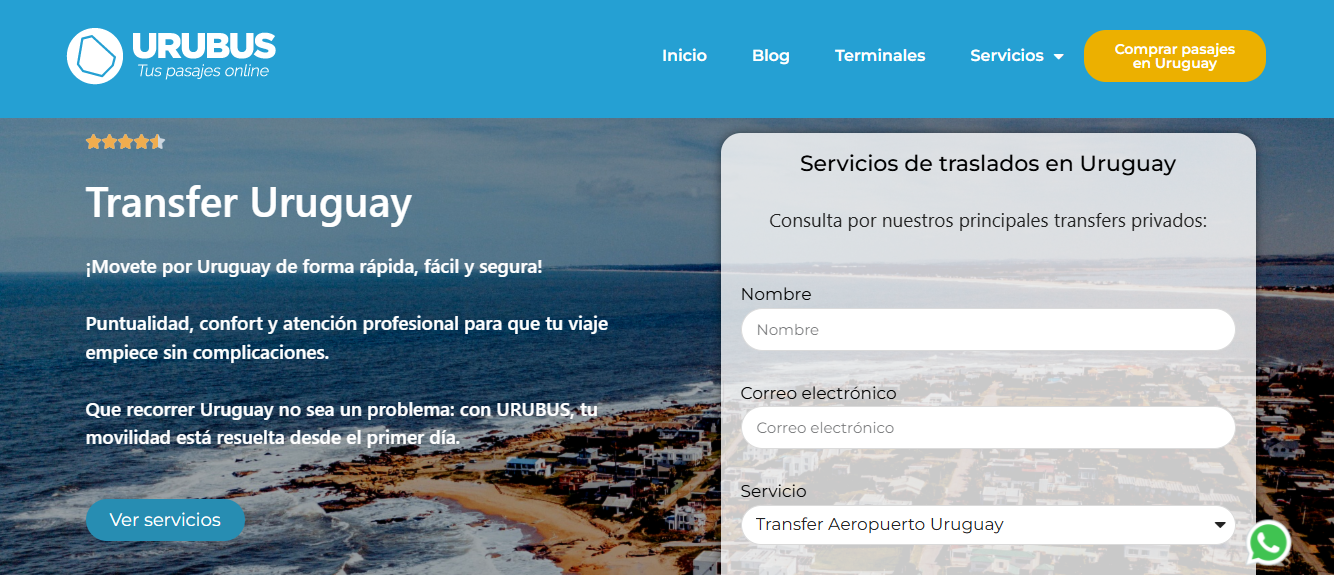 Urubus - 5 Mejores transfers privados de Uruguay