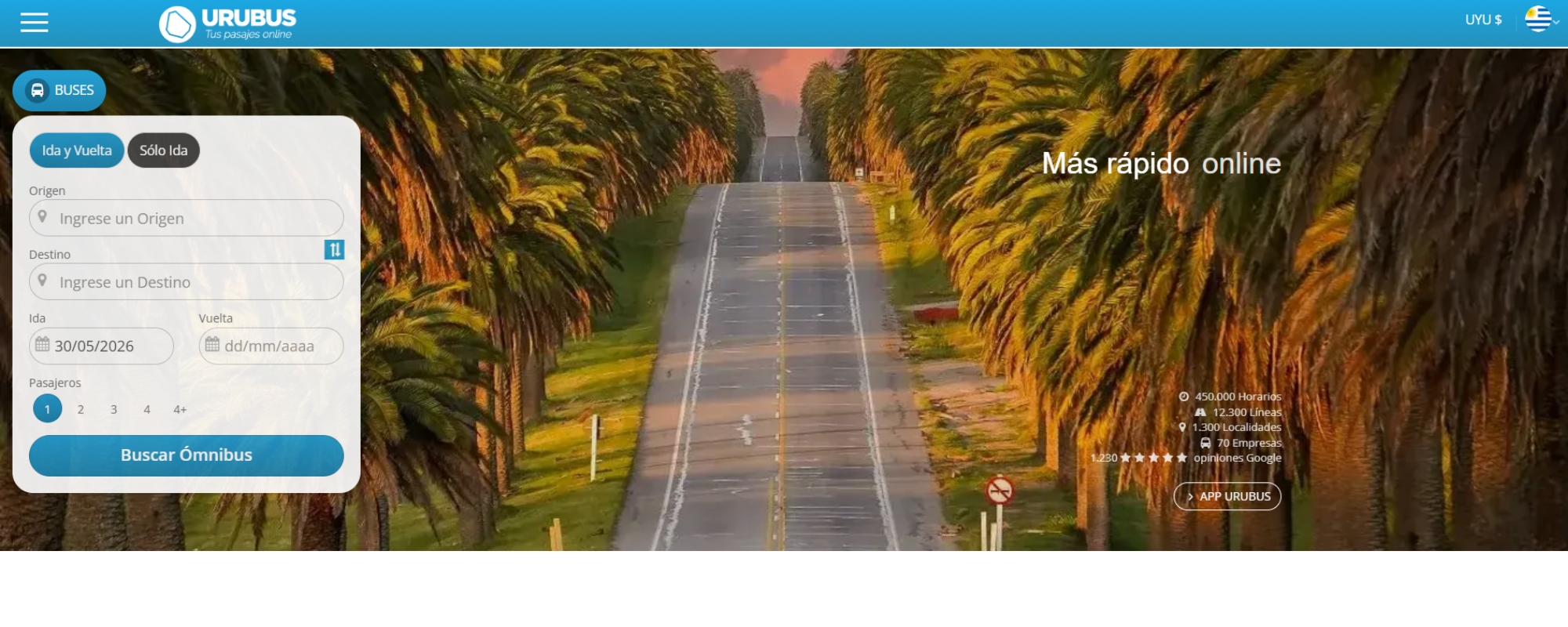 Cómo tener internet cuando viajas, URUBUS website