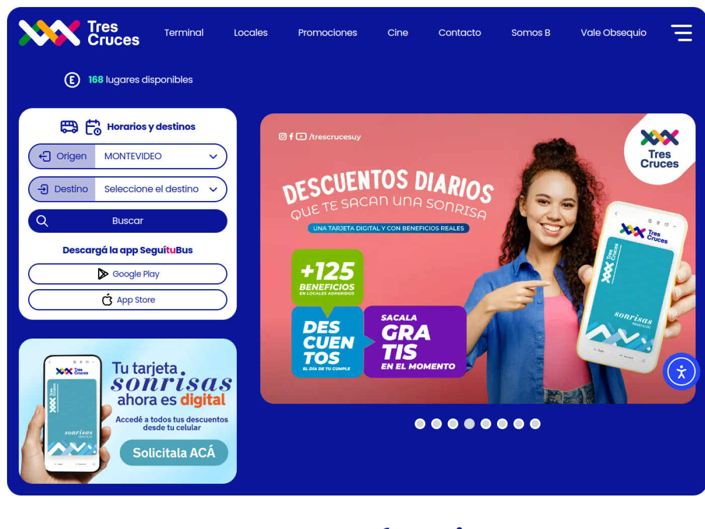 Buscador de horarios y destinos de la Terminal Tres Cruces